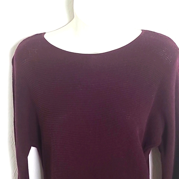 Michael Kors Burgundy Pullover Sweater with 4 Gold Buttons on Sides, Size Small - Picture 2 of 8